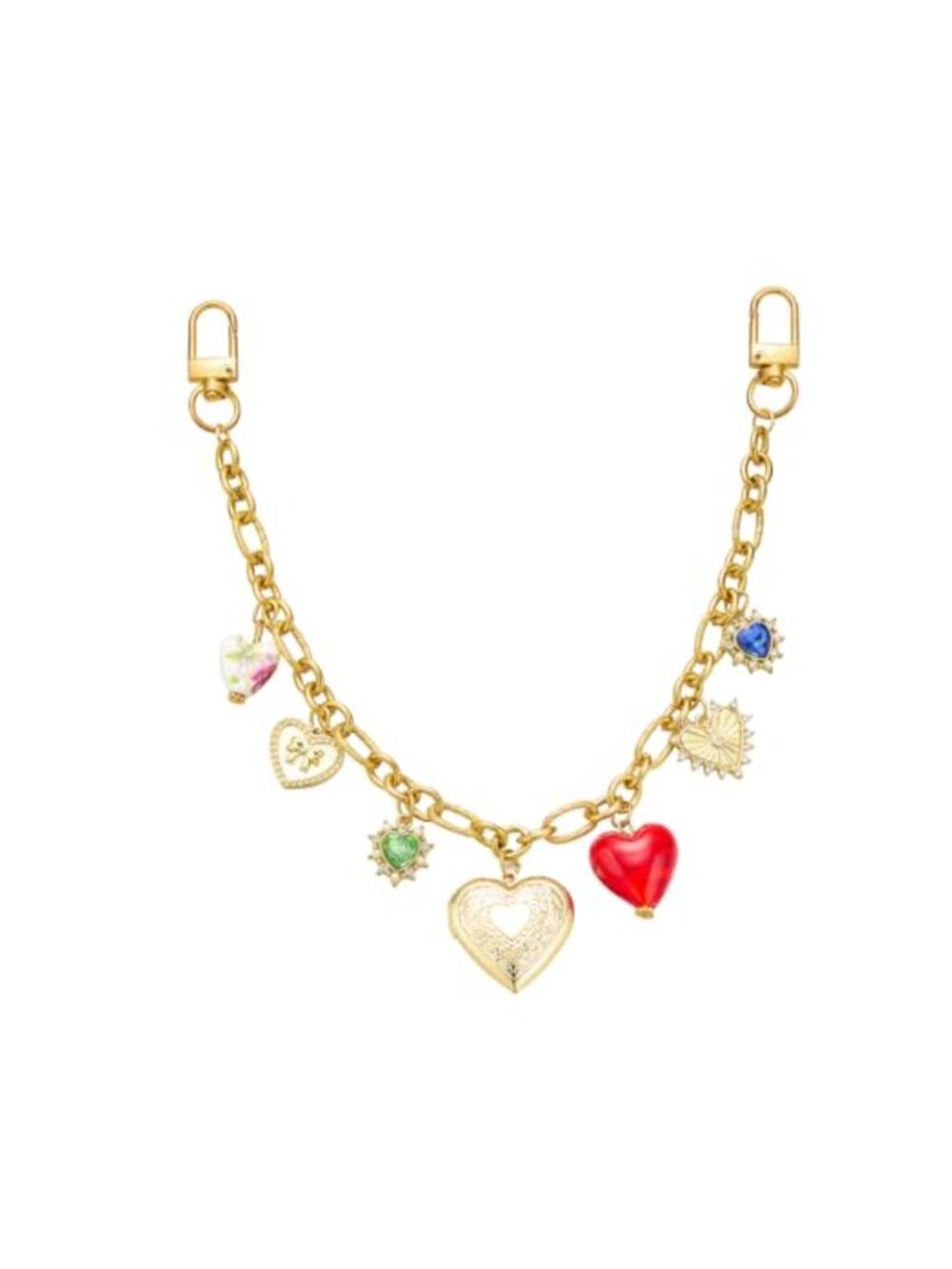 Stainless Steel Purse Extender Chain with Heart Charm Bag Accessory